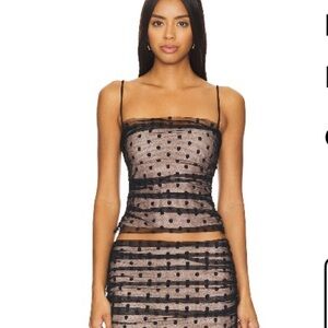 MAJORELLE Nicola Top in Black Dot